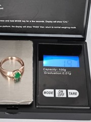 Vintage 1990-s 14 Ct Rolled Gold Emerald Ring Size UK P US 7 1/2 Hallmarked!