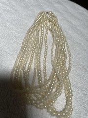 6 Strands Of Beautiful Creamy Simulated Pearls With A Lovely Gold Clasp