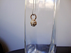 VINTAGE SMALL 2-SIDED BALL CLEAR RHINESTONE CLUSTER GOLD TONE CHARM/PENDANT