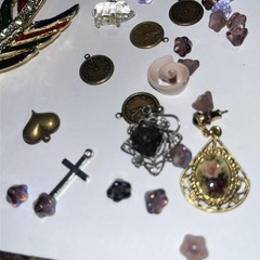 Vintage VICTORIAN CRAFTS JEWELRY Parts Glass Steampunk Metals Rhinestones Lot D