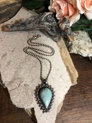 18. Sterling 925 Greenish Turquoise stone Ball link Chain Pendant Necklace 16″