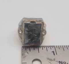Vintage Refurbished Men’s 1/30 14K RGP Hematite Intaglio Cameo Ring Sz 9