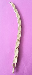 Vintage Crown Trifari Gold Plate Birthday Ribbon Bracelet