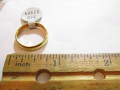 Vintage Signed 14K GE ESPO 4mm Yellow Gold Plated Wedding Band Style Ring NOS