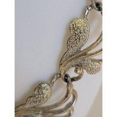 Sarah Coventry Necklace Vintage Silver Tone Scroll Leaf Link Choker MCM Jewelry