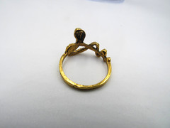 Gold Tone Brass? King Cobra Snake Gold Tone Size 8 Ring E1