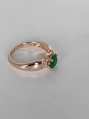 Vintage 1990-s 14 Ct Rolled Gold Emerald Ring Size UK P US 7 1/2 Hallmarked!
