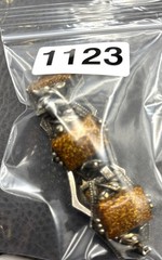 Vintage Silver Tone Bracelet Golden Faux Goldstone Glitter Resin Victorian Style