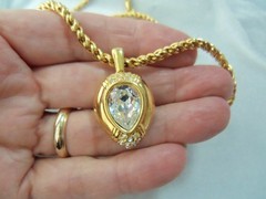 Vintage SAL Swarovski Crystal Pendant Rope Chain Necklace 24′