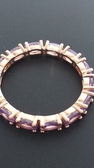 Vintage 1990-s 14 Ct Rolled Gold Amethyst Band Ring Size UK S US 9- Hallmarked.