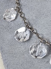 Vtg Crystal Quartz Faceted Briolette 925 Sterling Silver Nickel Free FREE $HIP!!