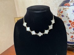 Gold Tone Square Link Cable Chain Necklace Adjustable Hook Closure