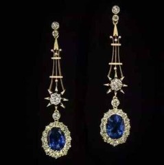 Vintage Art Deco Style Lab Created Diamond Dangl Drop Earring 14K Yellow Gold FN