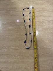 Vintage Faux Seed Pearl Grape Cluster Woven Rope Necklace Clasp Signed Germany