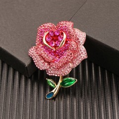 Creative Red Rose Brooch and Pin Wedding Dress Badge for Bride Love Couple Gift