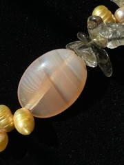Vintage Agate Pearl And Other Semi-Precious Stones Beaded Necklace