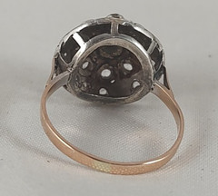 RARE Antique ESTATE 18K Band Sterling Top Spinel Stone Victorian Era Ring Sz 5.5