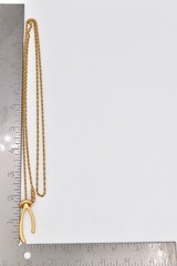 Madewell Wishbone Pendant Necklace Brushed Gold Minimalist Lucky Charm BinBE
