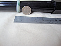 VINTAGE 1970s HONG KONG HANDMADE MOTTLE LIGHT GREEN JADE 2MM X 6MM BAND SZ 11.25
