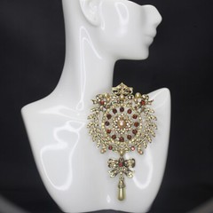 Vintage Medieval Bow Brooch Baroque Hollow Flower Rhinestone Pin