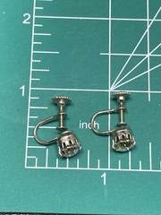 Vintage AB Crystal Rhinestone Gold Tone Screw Back Earrings