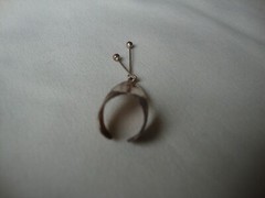 VTG UNIQUE EMBOSSED STAR CUFF W/ DANGLING BEADS STERLING SILVER 925 DROP EARRING