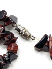 Vintage Gothic Dragon’s Eye Red Black Chip Necklace Sacral & Solar Plexus Chakra