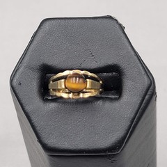 Vintage 585 14k Yellow Gold Ring Tigers Eye Stone 1.5 grams Size 5.5