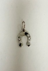 925 Sterling Silver CZ Horseshoe Good Luck Mini Charm Pendant New