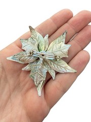 Vintage Jewelry Yellow Flower Brooch Unique Floral Pin with Rhinestone