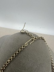 VINTAGE Gold and Silver Two-Tone Textured Articulated Leaf Link Choker Necklace