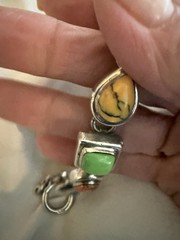 VTG Mexico 925 Multi Stone Toggle Bracelet 7.25in 49Grams
