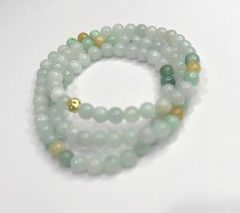 Burmese jadeite Jade type-A bead necklace, bead size 6.4mm, 22inch long