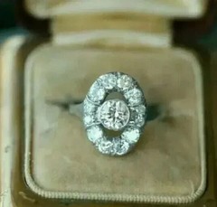 Art Deco Style Round Cut Lab Created Diamond 925 Silver Anniversary Gift Ring