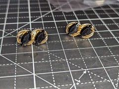 Screw On Earrings Unsigned – Black Stones Set – 1960s Style USA Seller
