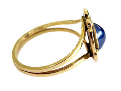 ART NOUVEAU – Antique CABOCHON Sapphire & GOLD Ring FINE