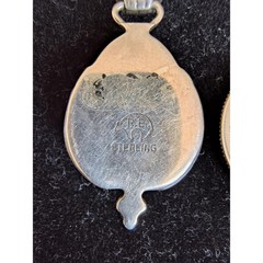 Running Bear Sterling Silver Pink Lab Opal Southwest Old Pendant Necklace 15″