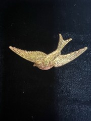 Vintage Bird 22K Gold Plated Brass Stamping for Jewelry/Craft/Decor/Famous Maker