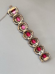 Vintage SELRO SELINI Baroque Necklace, Bracelet & Earring Set, Pink Moon Glow