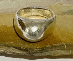 Vintage Sterling Silver Heavy 12.4gr Curved Smooth Dome Ring Size 6.5