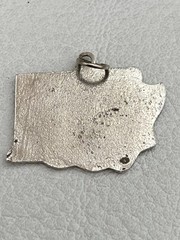 Vintage US Map Charms Retro Silver Cloisonné Enamel