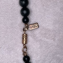 1928 Ornate Black Pendant Beaded Necklace