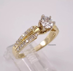 2Ct Round Cut Moissanite Women Solitaire Engagement Ring 14K Yellow Gold Plated