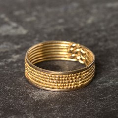SUPERB UNIQUE VINTAGE 14K GOLD 7-BAND DAYS of the WEEK ORNATE PUZZLE RING sz14