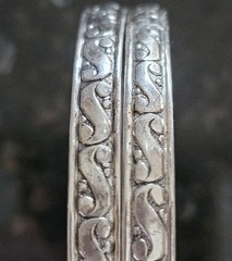 2 Danecraft Sterling Silver Bracelets S scroll 8″ Bangle Vintage