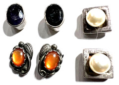 Sterling Silver Lot of 3 Pair Earrings Great Designs Any Occasion
