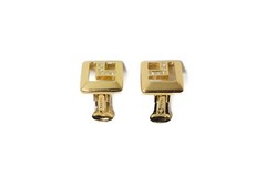 Vintage Christian Dior Geometric Clip-on Earrings With Clear Rhinestones