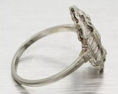 Art Deco Style Round Lab Created Diamond Three Stone Engagement Ring 14K Gold FN