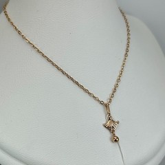 USSR Vintage Original Solid Rose Gold Pendant Dangle Charm 583 14K 1,02 g.