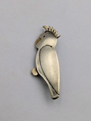 Vtg Australia Sterling Silver Cockatoo Parrot Brooch Pin 925 Map Mark C-Clasp
